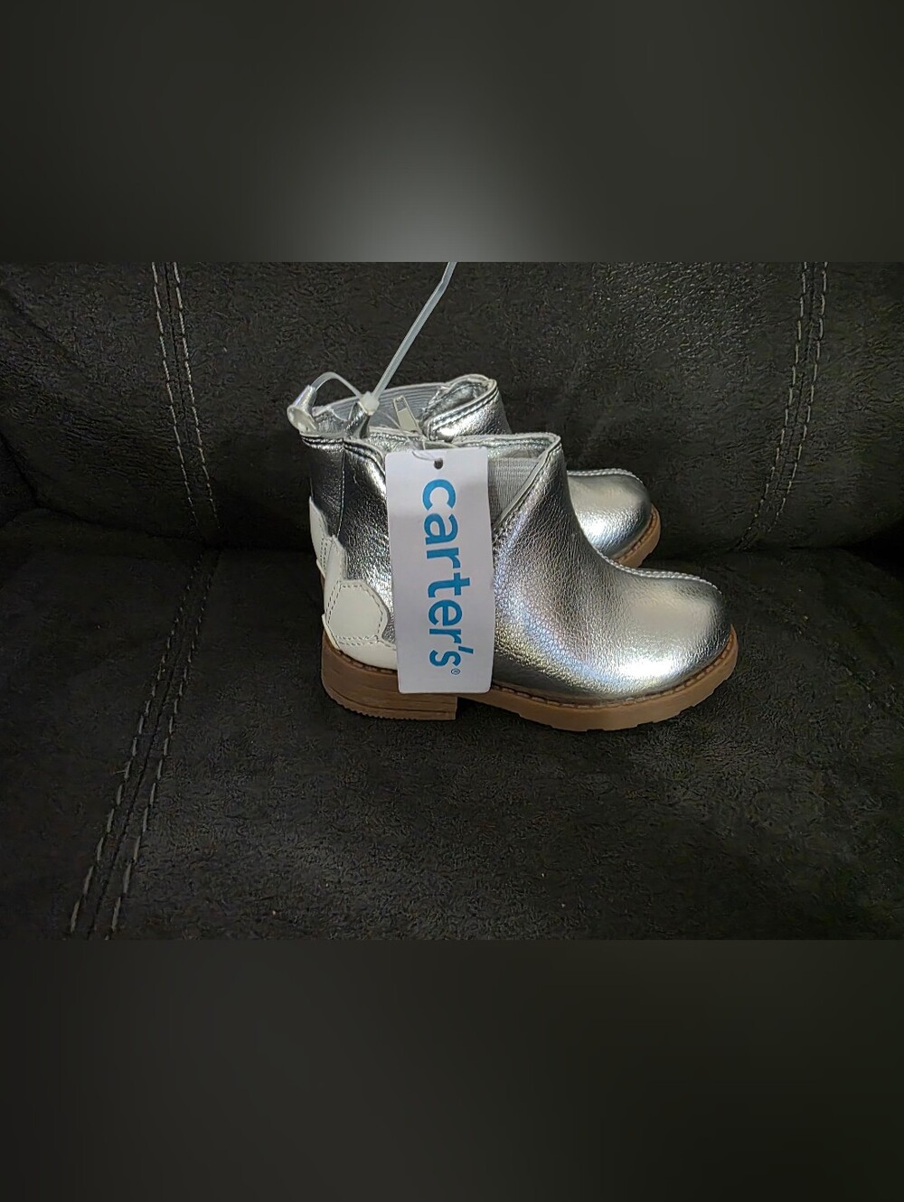 Carter's Girls' Silver Metallic Ankle Boots